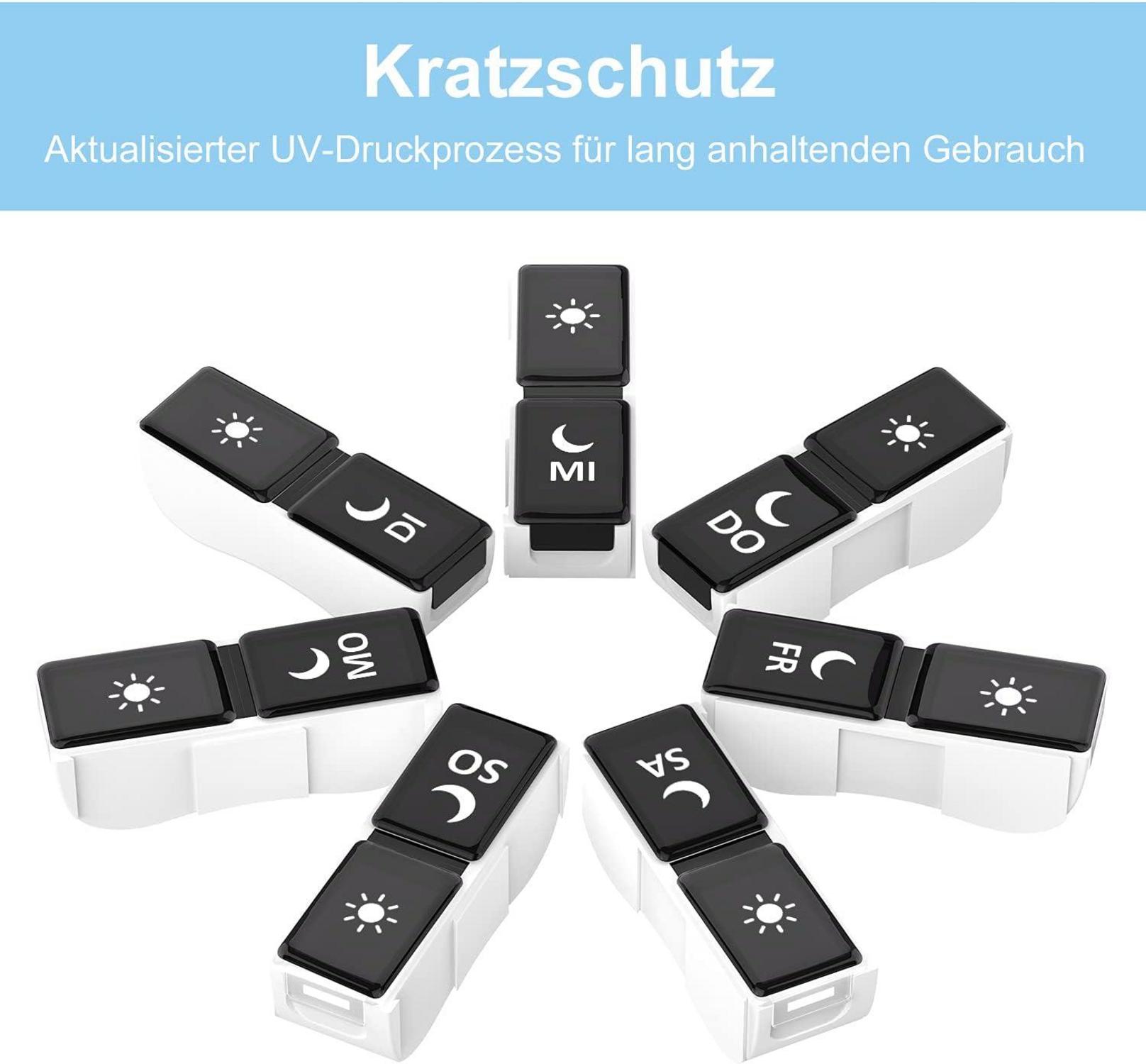 Tablettenbox 7 Tage 2 Fächer Abnehmbar BPA frei Schwarzi