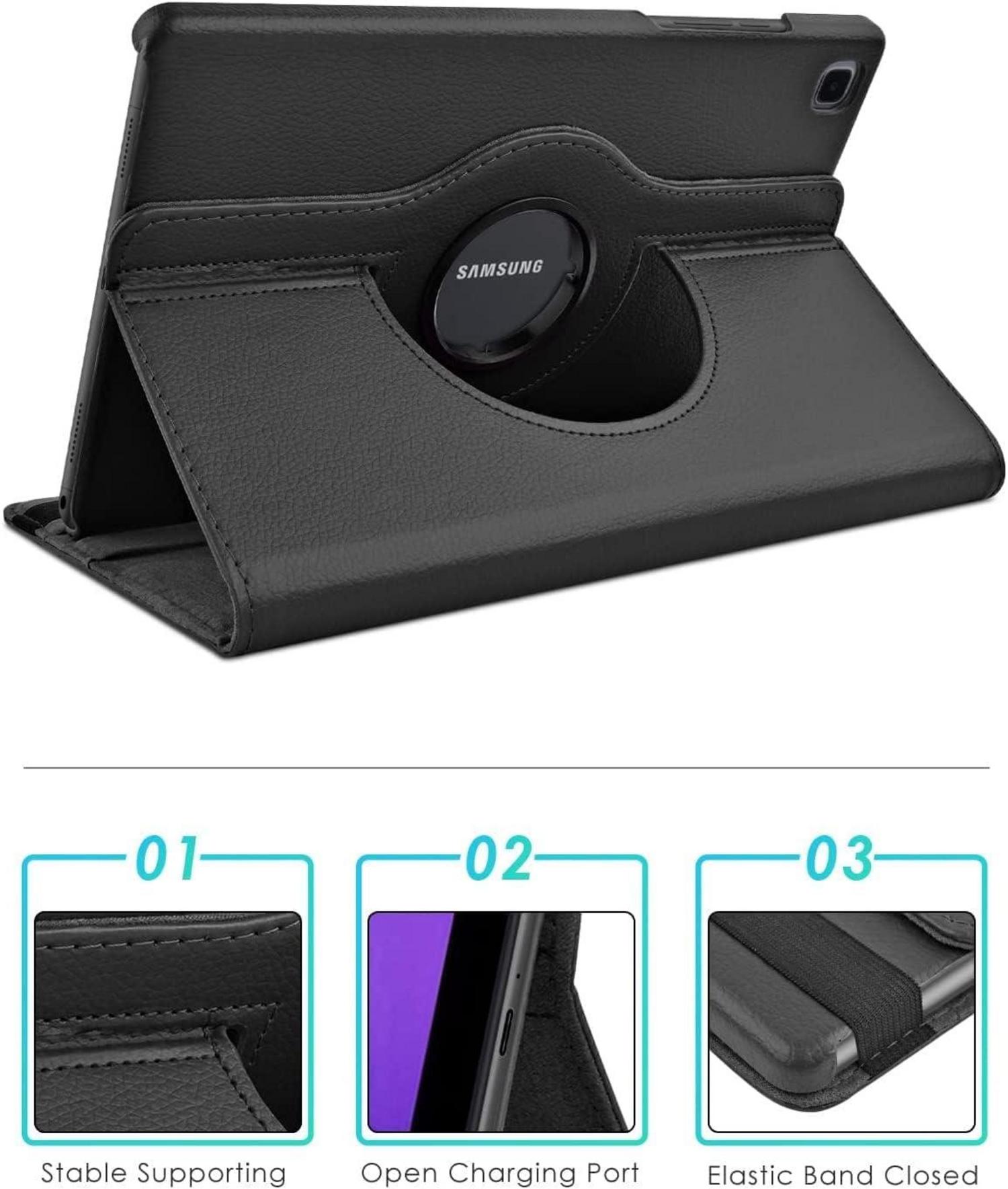 Samsung Galaxy Tab A7 10.4 Zoll Hülle Schwarz 360° Rotation Standfunktion