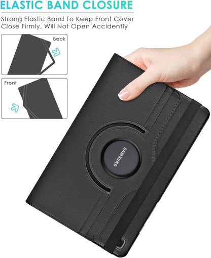 Samsung Galaxy Tab A7 10.4 Zoll Hülle Schwarz 360° Rotation Standfunktion