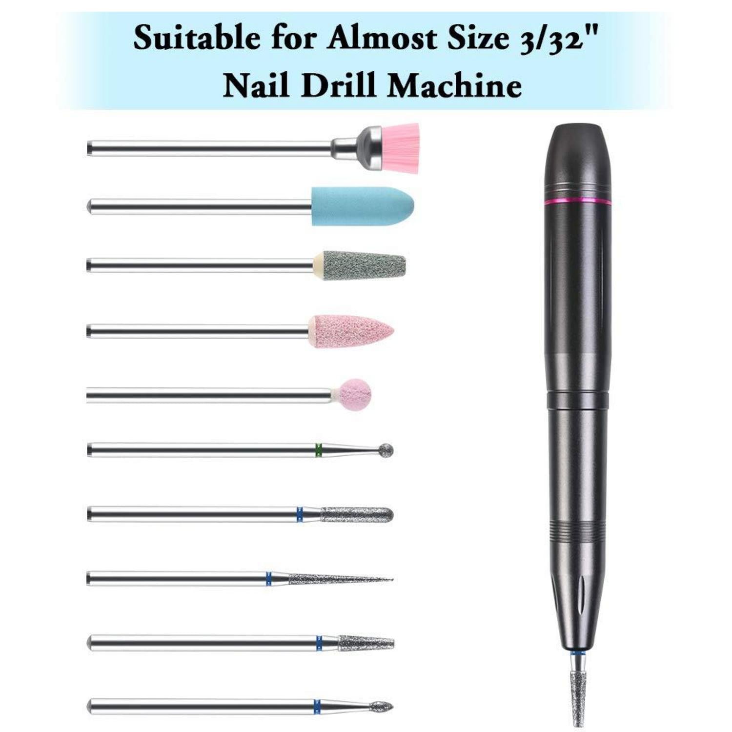 10-teiliges Elektrisches Nagelfräser Bits Set Maniküre Pediküre Kit