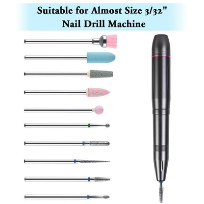 10-teiliges Elektrisches Nagelfräser Bits Set Maniküre Pediküre Kit
