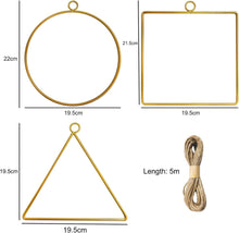 3er Set Metallringe Makramee Hoop Künstliche Blumen Türkranz