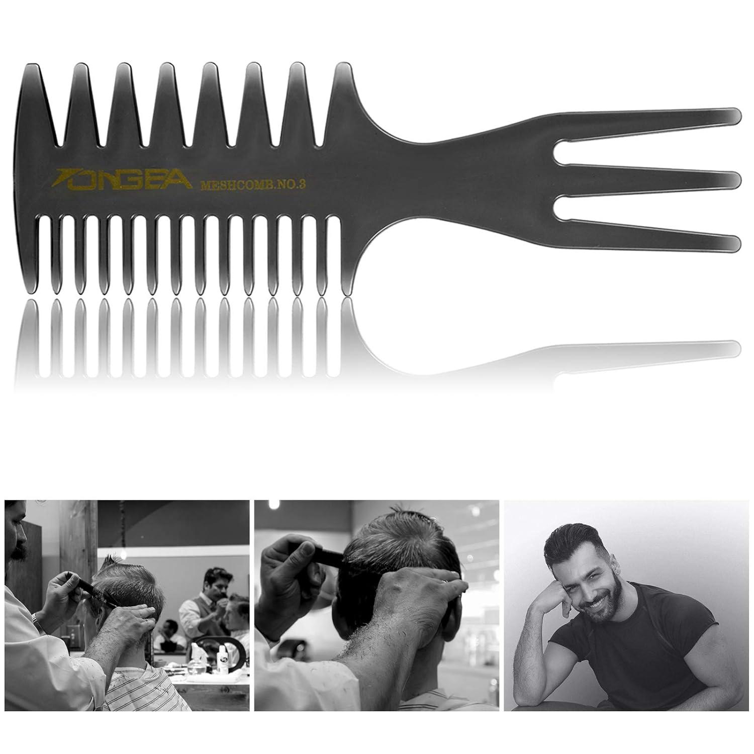 3-teiliges Professionelles Styling-Kamm-Set für Männer, Haarbürste für Langes Lockiges Haar