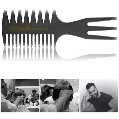 3-teiliges Professionelles Styling-Kamm-Set für Männer, Haarbürste für Langes Lockiges Haar
