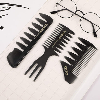 3-Teiliges Styling-Kamm-Set, Breitzahn-Kamm, Detangler