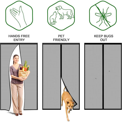Fliegengitter Tür Magnetvorhang Insektenschutz Schwarz