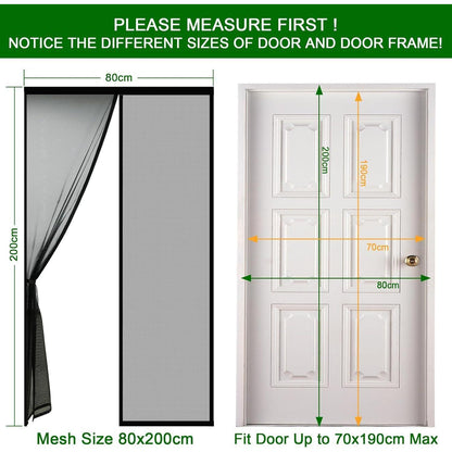 Fliegengitter Tür Magnetvorhang Insektenschutz Schwarz