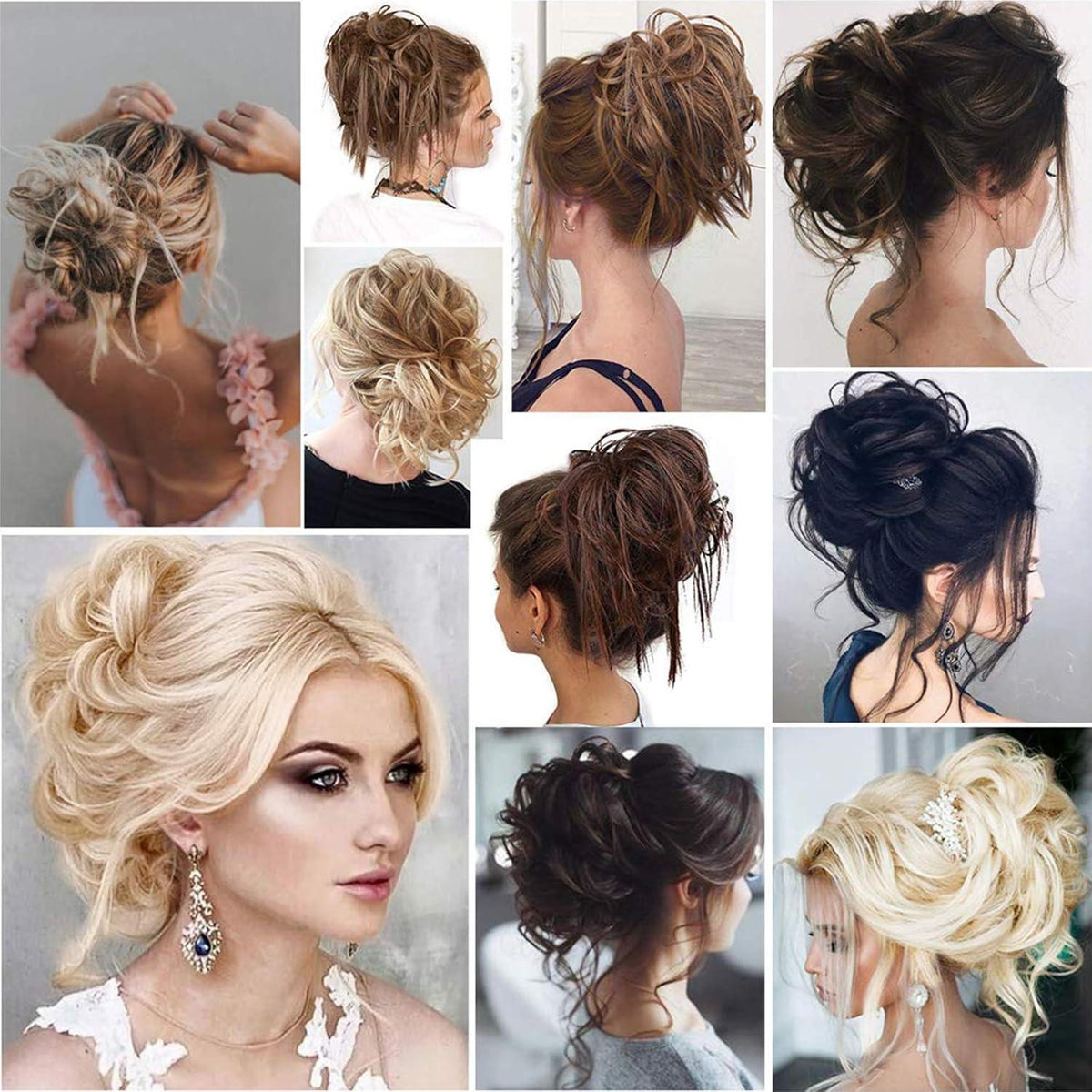 Unordentlicher Dutt Haargummi – Hellbraun Dunkelblond Mix