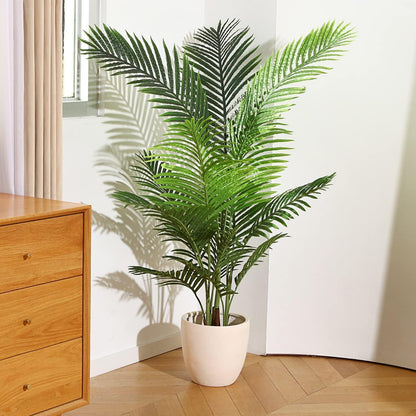 Künstliche Areca Palme 140cm 15 Zweige für Innen & Außen 2er