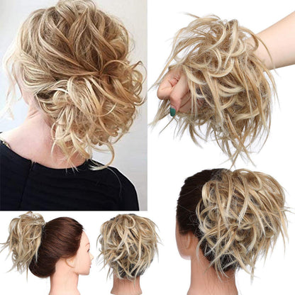 Unordentlicher Dutt Haargummi Erdbeerblond & Platinblond