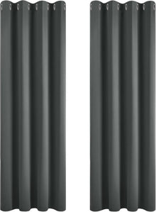 Blickdichte Vorhänge für Schlafzimmer, 160x117cm, 2er Set - Dunkelgrau