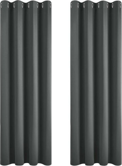 Blickdichte Vorhänge für Schlafzimmer, 160x117cm, 2er Set - Dunkelgrau