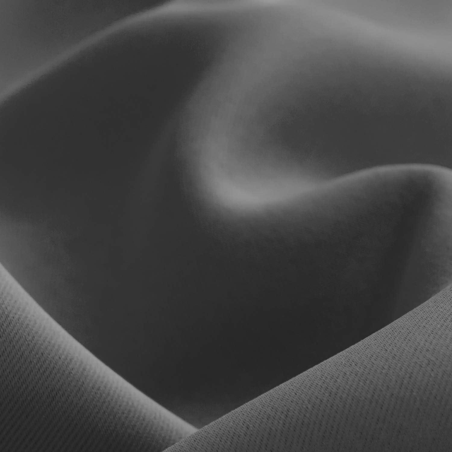 Blickdichte Verdunkelungsvorhänge Schlafzimmer Dunkelgrau 160x117cm 2er Set