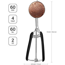Eisportionierer Edelstahl 6cm Eislöffel Portionierer 60ml mit Auslöser Griff