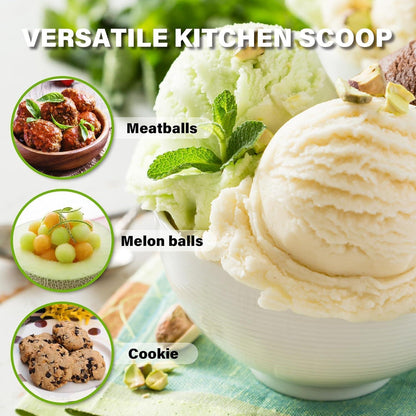 Eisportionierer Edelstahl 6cm Eislöffel Portionierer 60ml mit Auslöser Griff