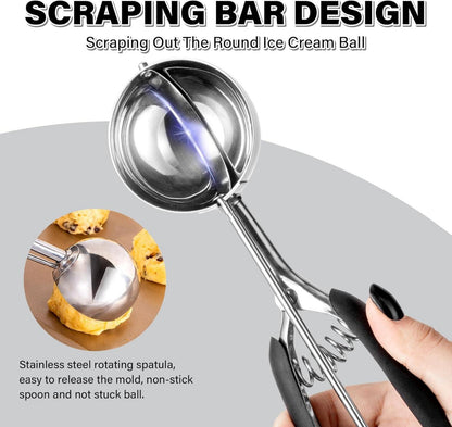 Eisportionierer Edelstahl 6cm Auslöser Komfortabler Griff 60ml