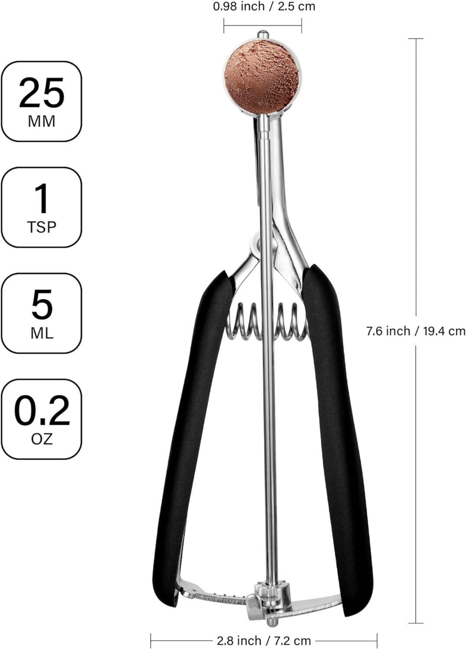 Eisportionierer Edelstahl 2,5 cm Auslöser Komfortabler Griff