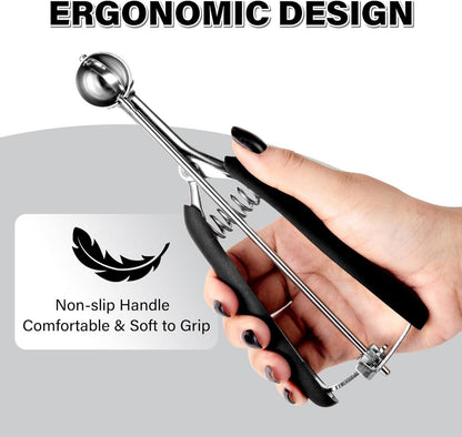 Eisportionierer Edelstahl 2,5cm Auslöser Komfortabler Griff Eiscreme