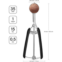 Eisportionierer Edelstahl 3,5 cm Auslöser Griff 15ml für