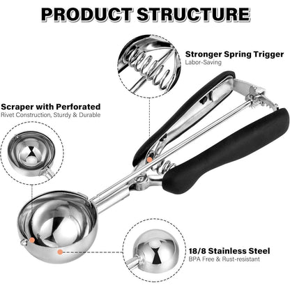 Eisportionierer Edelstahl 5cm Auslöser Komfortabler Griff