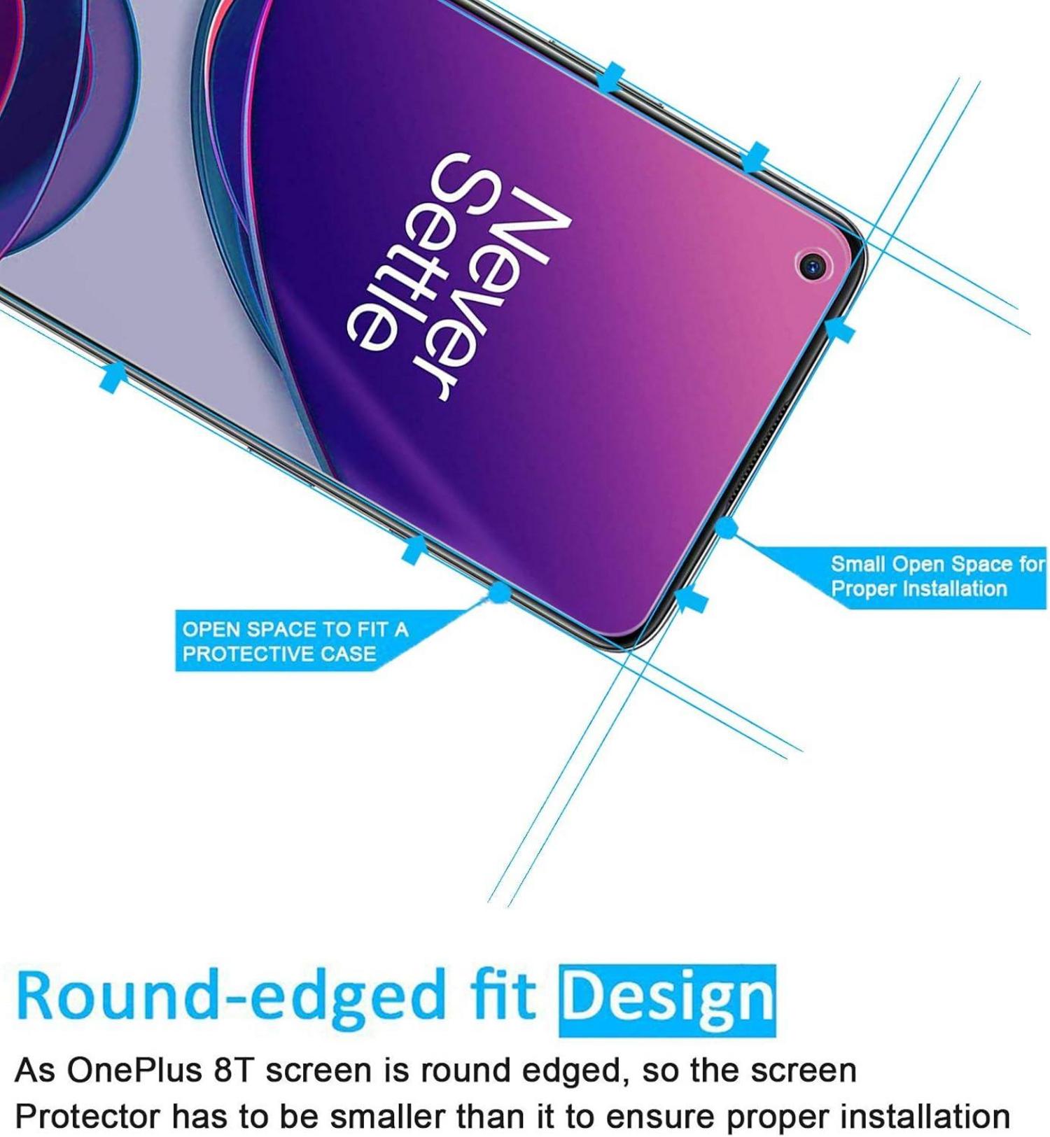 Panzer Schutz Glas für OnePlus 8T, 2 Stück 9H Härte