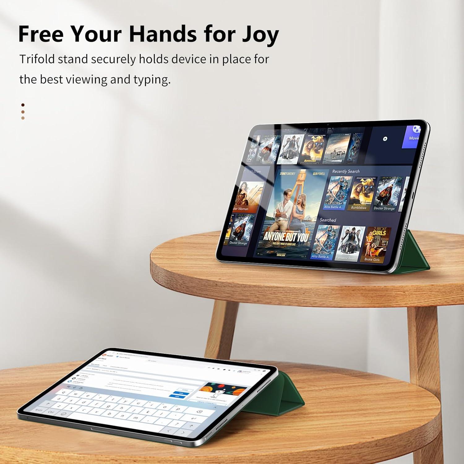 TiMOVO iPad Air 11 Hülle 2024/2022/2020 - Magnetisch Trifold Ständer - Unterstützt Apple Pencil - Mitternachtsgrün
