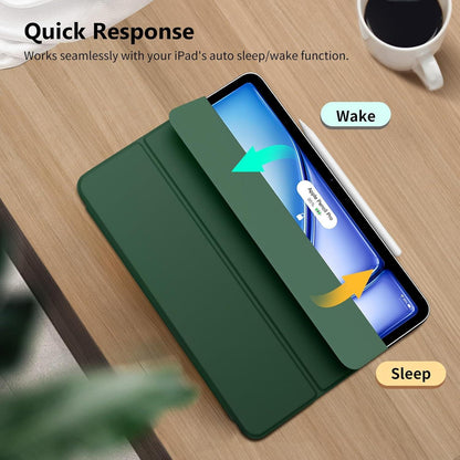 iPad Air 11 Zoll Hülle 2024 Trifold Ständer Magnetisch, Mitternachtsgrün