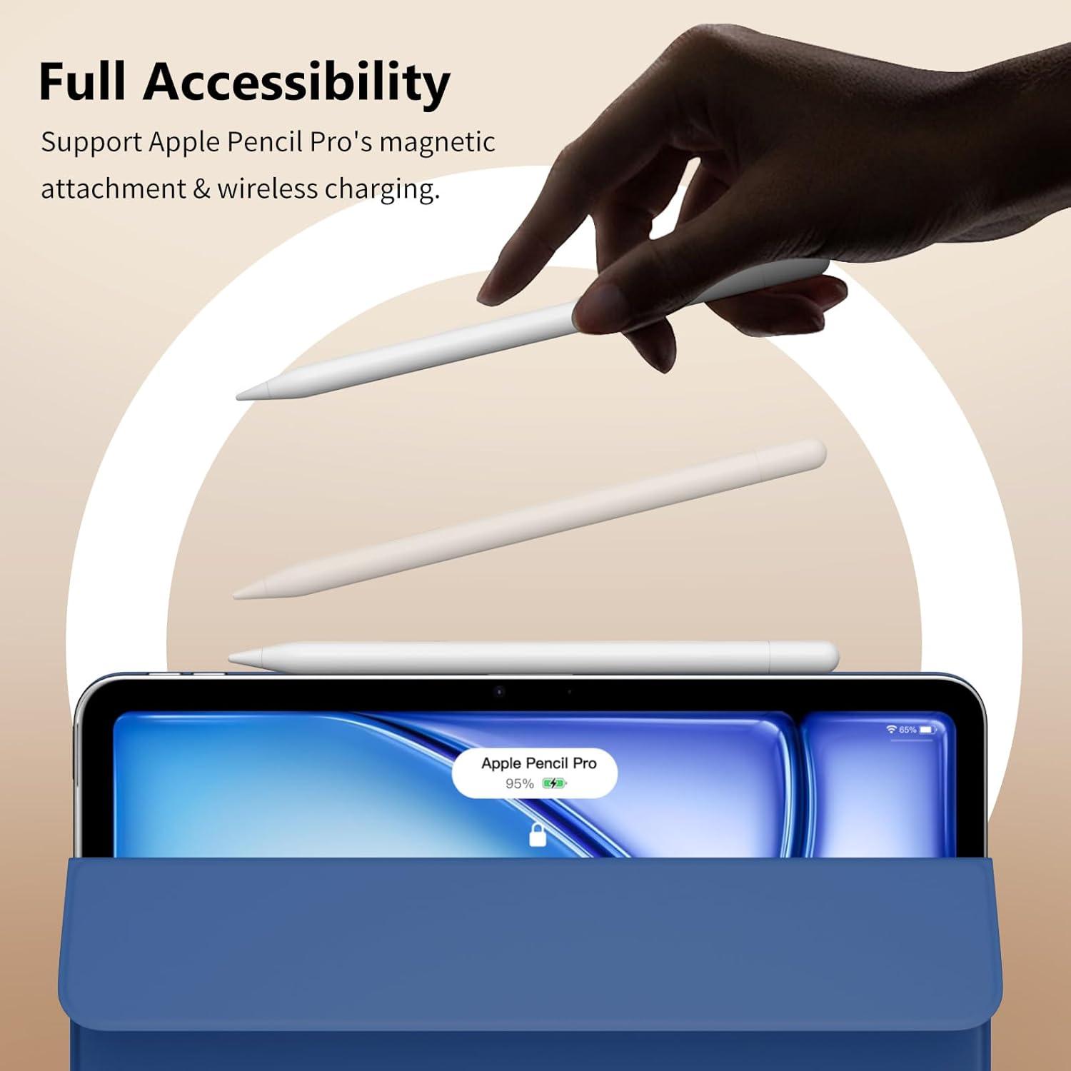 Hülle für iPad Air 11 Zoll 2024/2022/2020 Marineblau Magnetisch