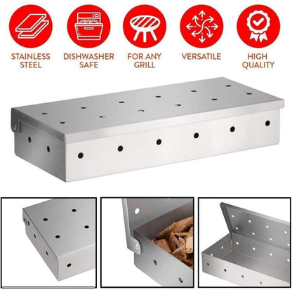 SchwabenRauch Edelstahl Räucherbox für Gasgrill Grillzubehör