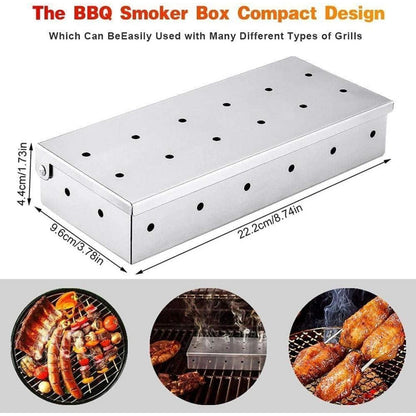 SchwabenRauch Edelstahl Räucherbox für Gasgrill Grillzubehör