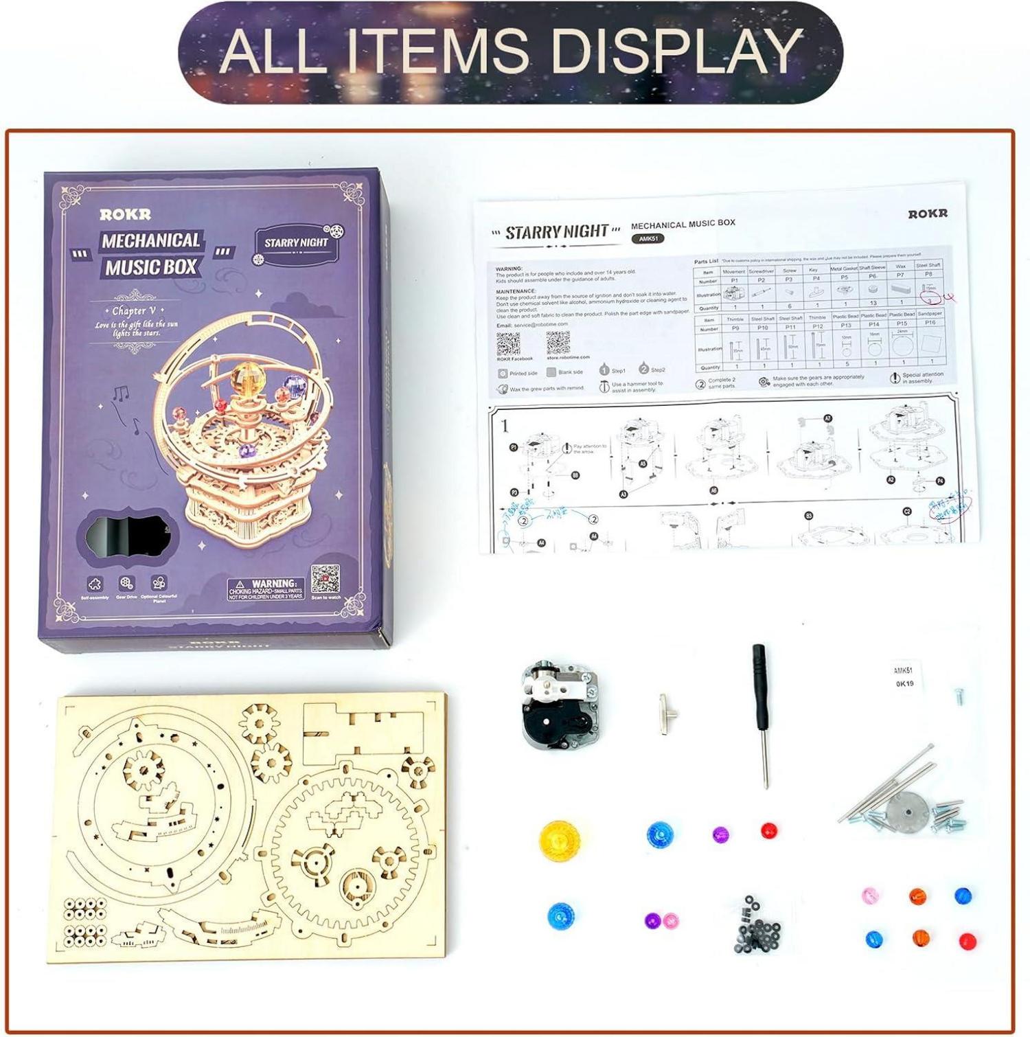 3D Holz Puzzle Musikbox Modellbausatz Erwachsene Teenager DIY Galaxie