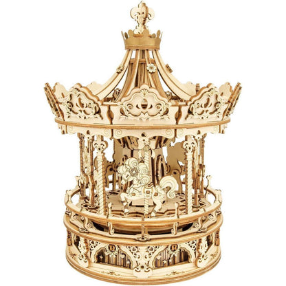 Hölzerne Karussell 3D Puzzle Modellbausatz für Erwachsene