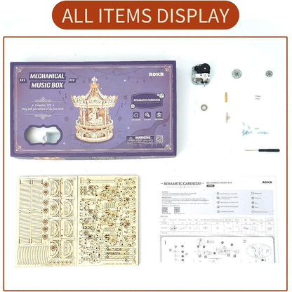 Hölzerne Karussell 3D Puzzle Modellbausatz für Erwachsene