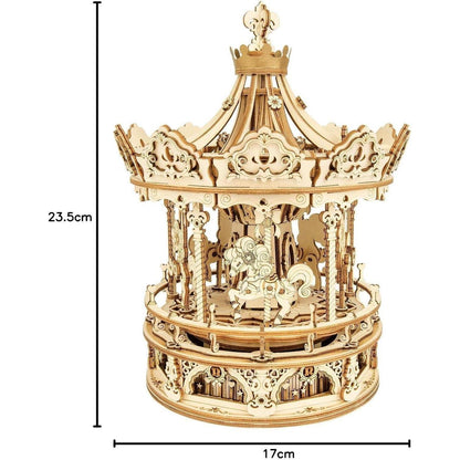 Hölzerne Karussell 3D Puzzle Modellbausatz für Erwachsene