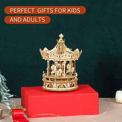 Rokr Hölzernes Karussell 3D Puzzle Bausatz Kinder Erwachsene