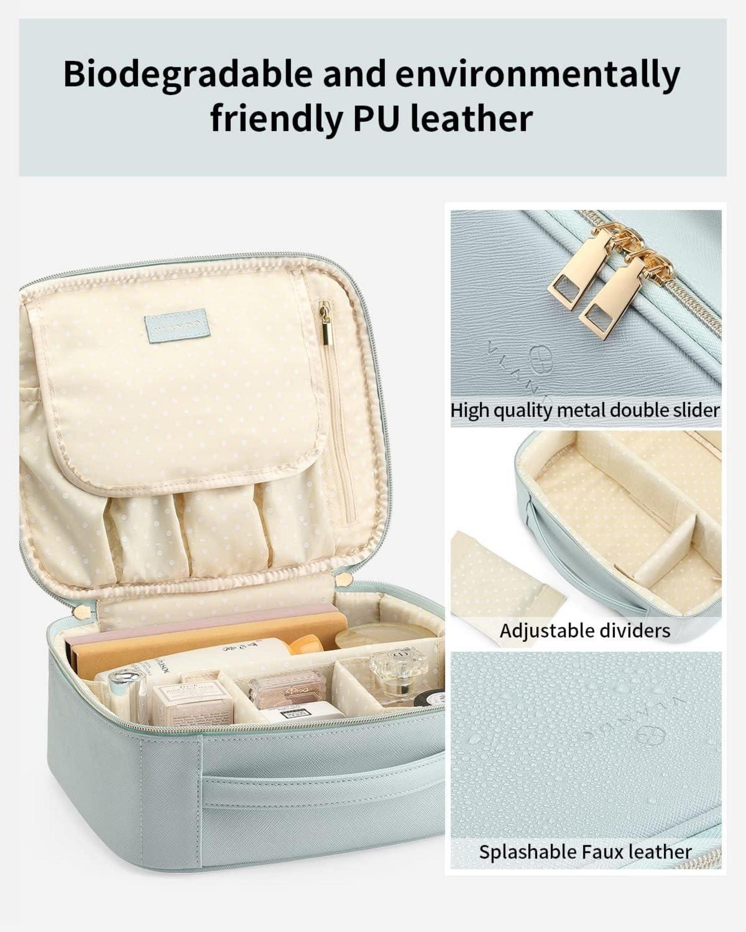 Vlando Reise Kosmetiktasche Große Schminktasche Blau