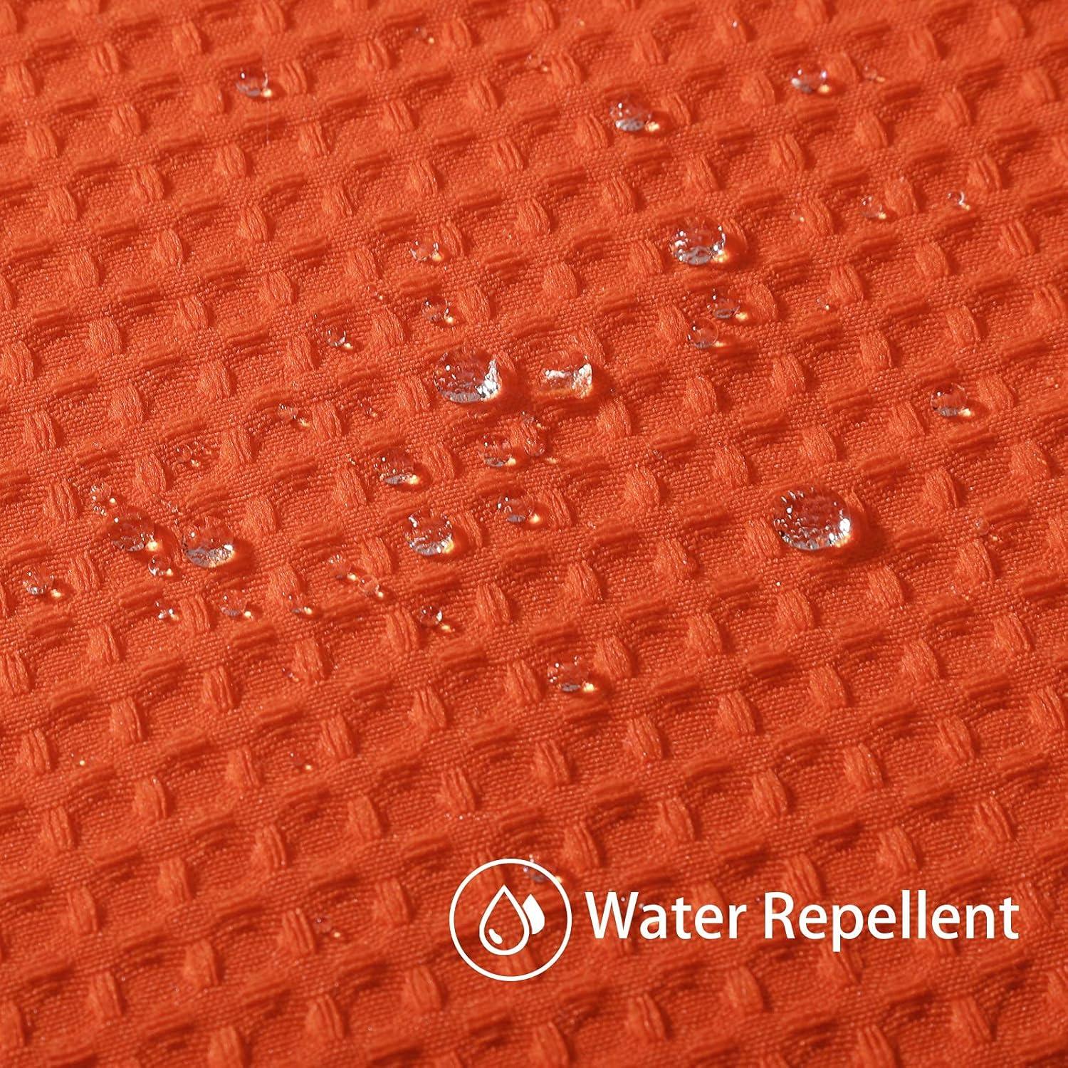 Waffel Duschvorhang Anti Schimmel Wasserdicht Orange 182x214cm