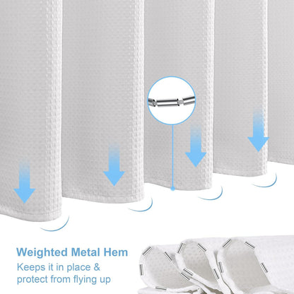Waffel Duschvorhang Anti Schimmel Badvorhang Set 182x214cm