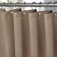 Waffel Duschvorhang Metallringe Stoff Textil Badewannenvorhang Anti