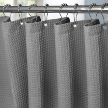 Waffel Duschvorhang Anti Schimmel Set 92x182 cm Grau