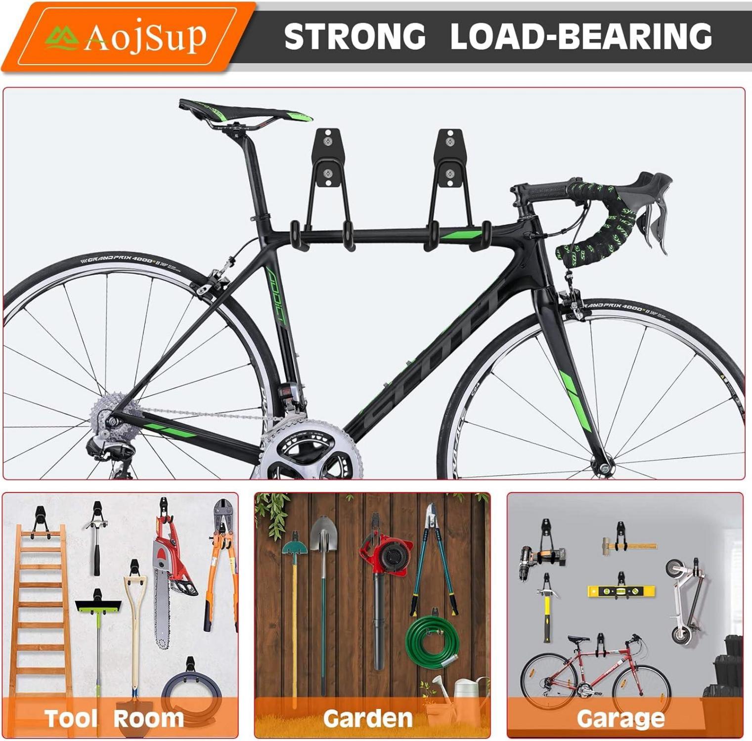 12er Set Wandhaken Garage Schwerlast Doppelhaken Storage Hooks Schwarz