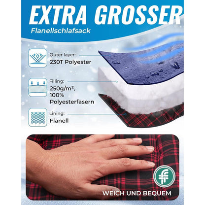 XXL Baumwoll-Deckenschlafsack für Erwachsene – Warm & Komfortabel