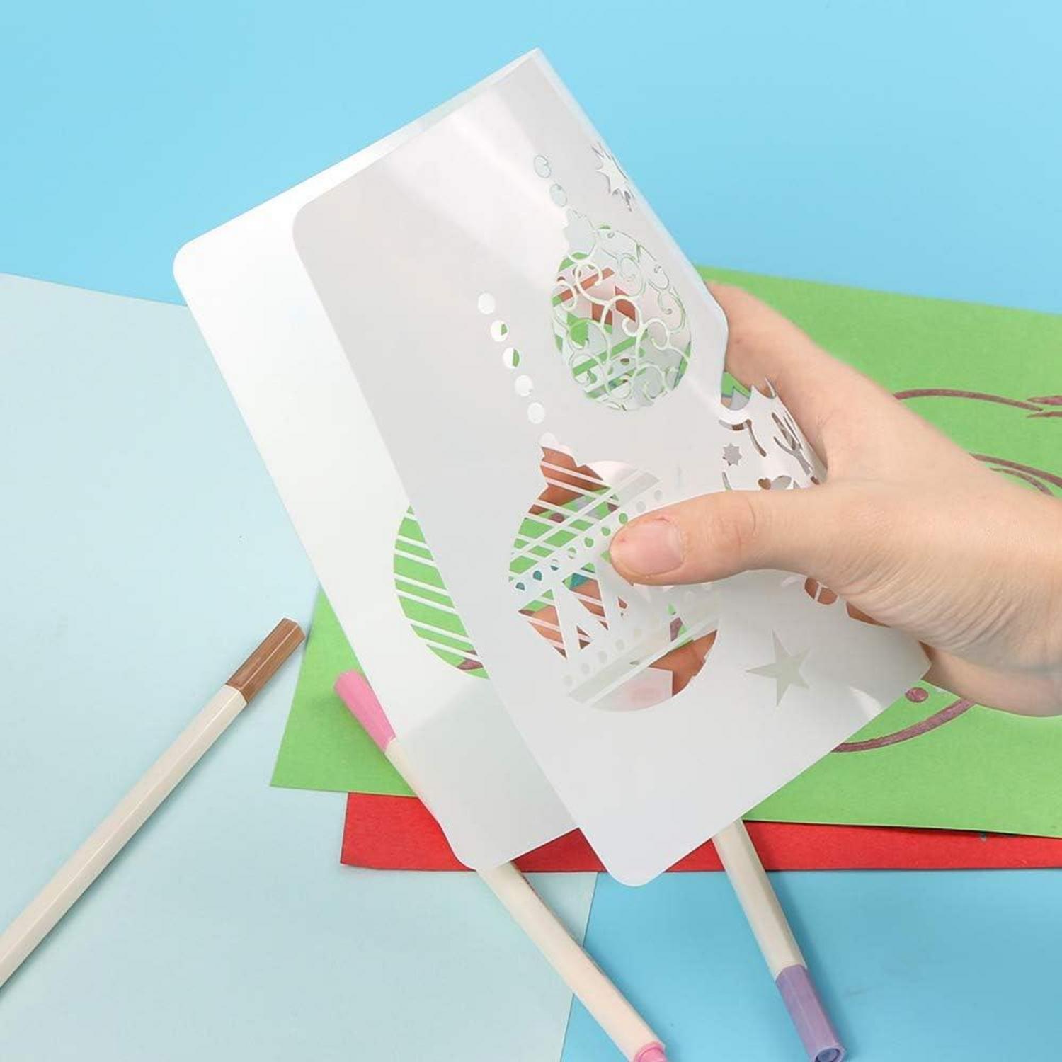 Schablonen Weihnachten 16 Stück Zeichenschablonen Malschablonen Kinder