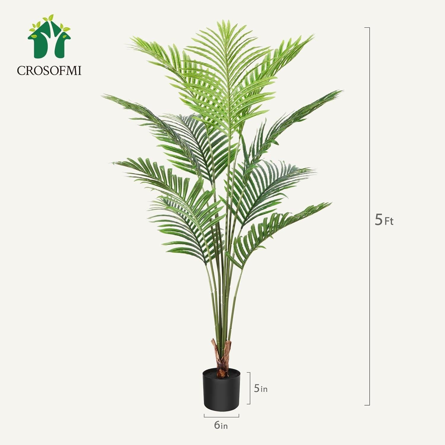 Kunstpflanze Palme 150 cm Künstlich Areca Groß Wohnzimmer Balkon Grün