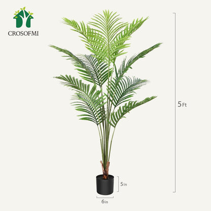Kunstpflanze Palme 150 cm Künstlich Areca Groß Wohnzimmer Balkon Grün