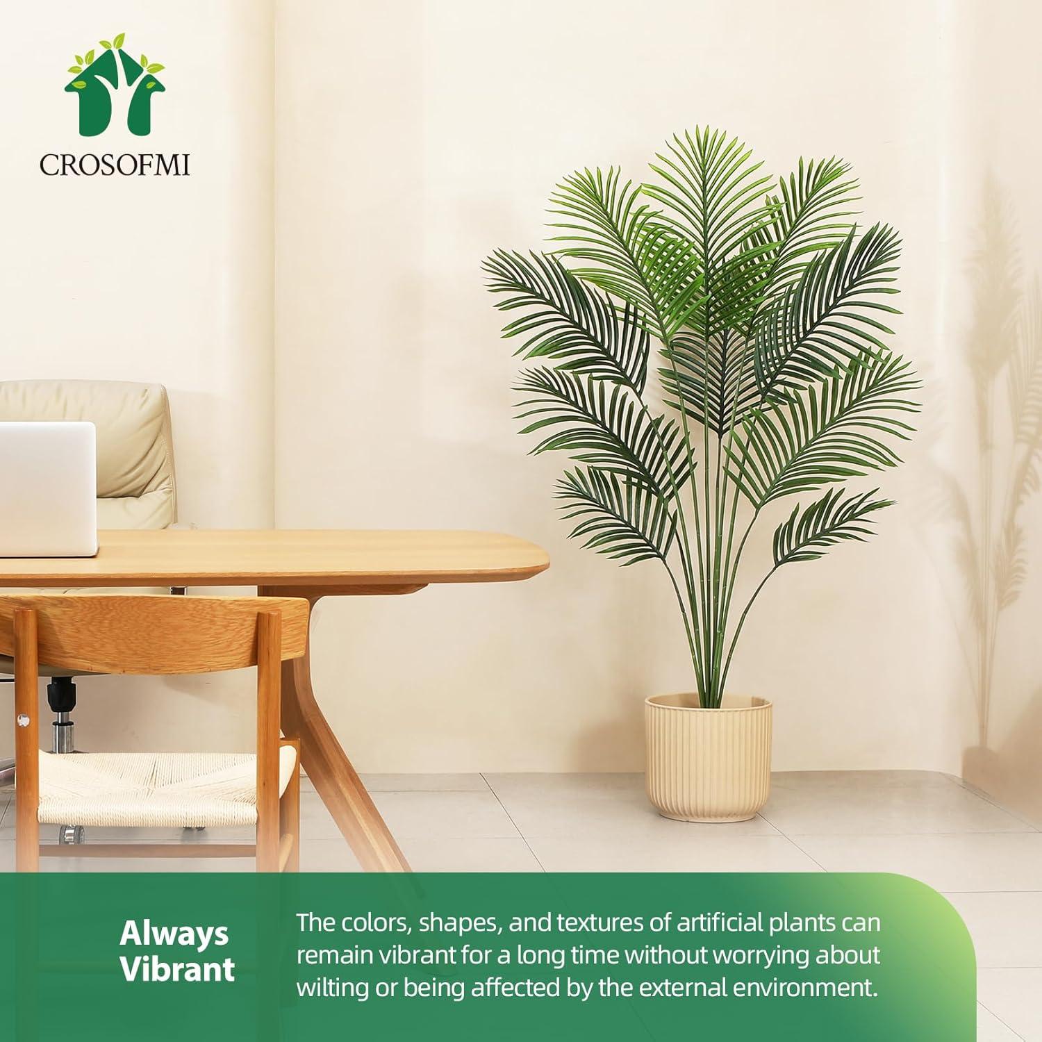 Kunstpflanze Areca Palme 150cm Plastik Künstlich im Topf Grün Deko