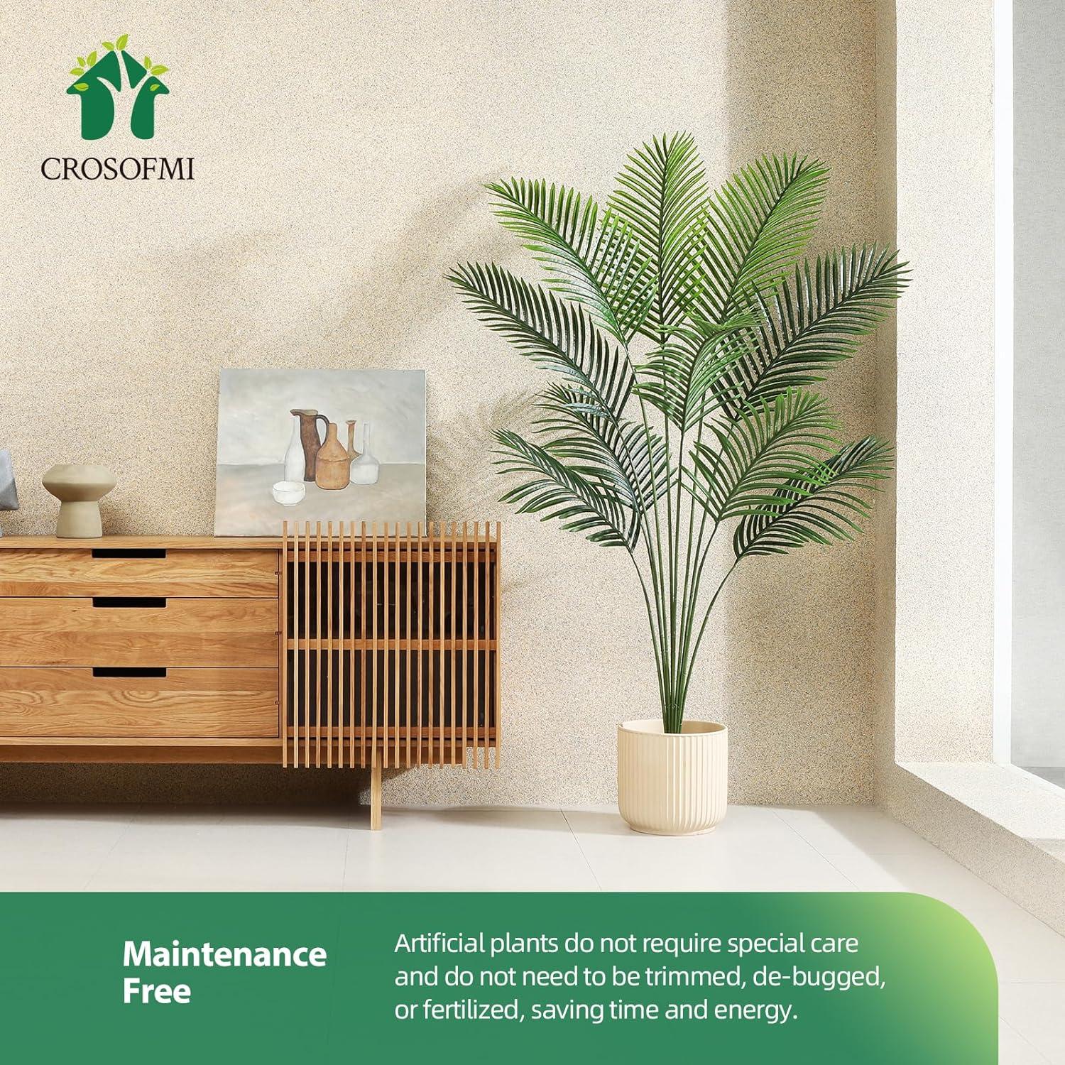 Kunstpflanze Palme 170 cm Plastik Künstliche Pflanze Groß Areca im