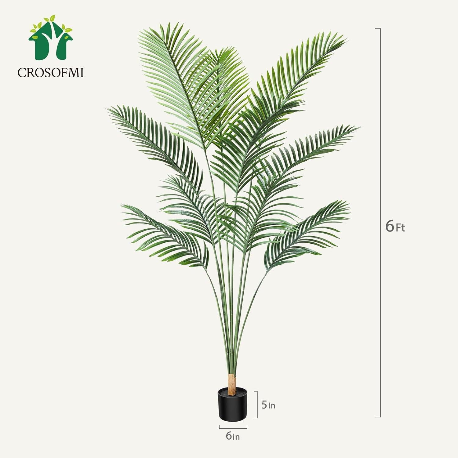 Kunstpflanze Palme 170 cm Plastik Künstliche Pflanze Areca im Topf