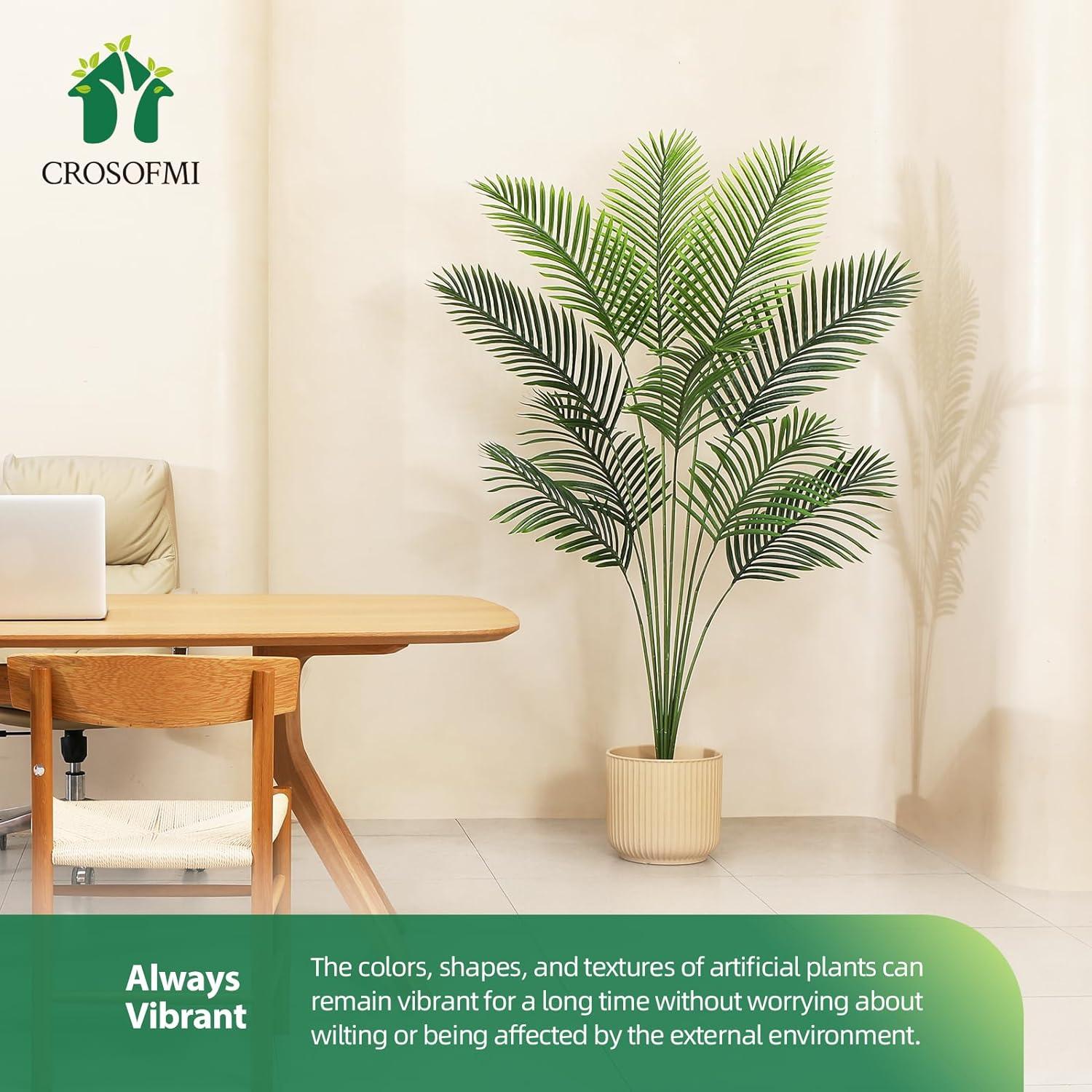 Kunstpflanze Palme 170 cm Plastik Künstliche Pflanze Groß Areca Wohnzimmer BalkonEOF