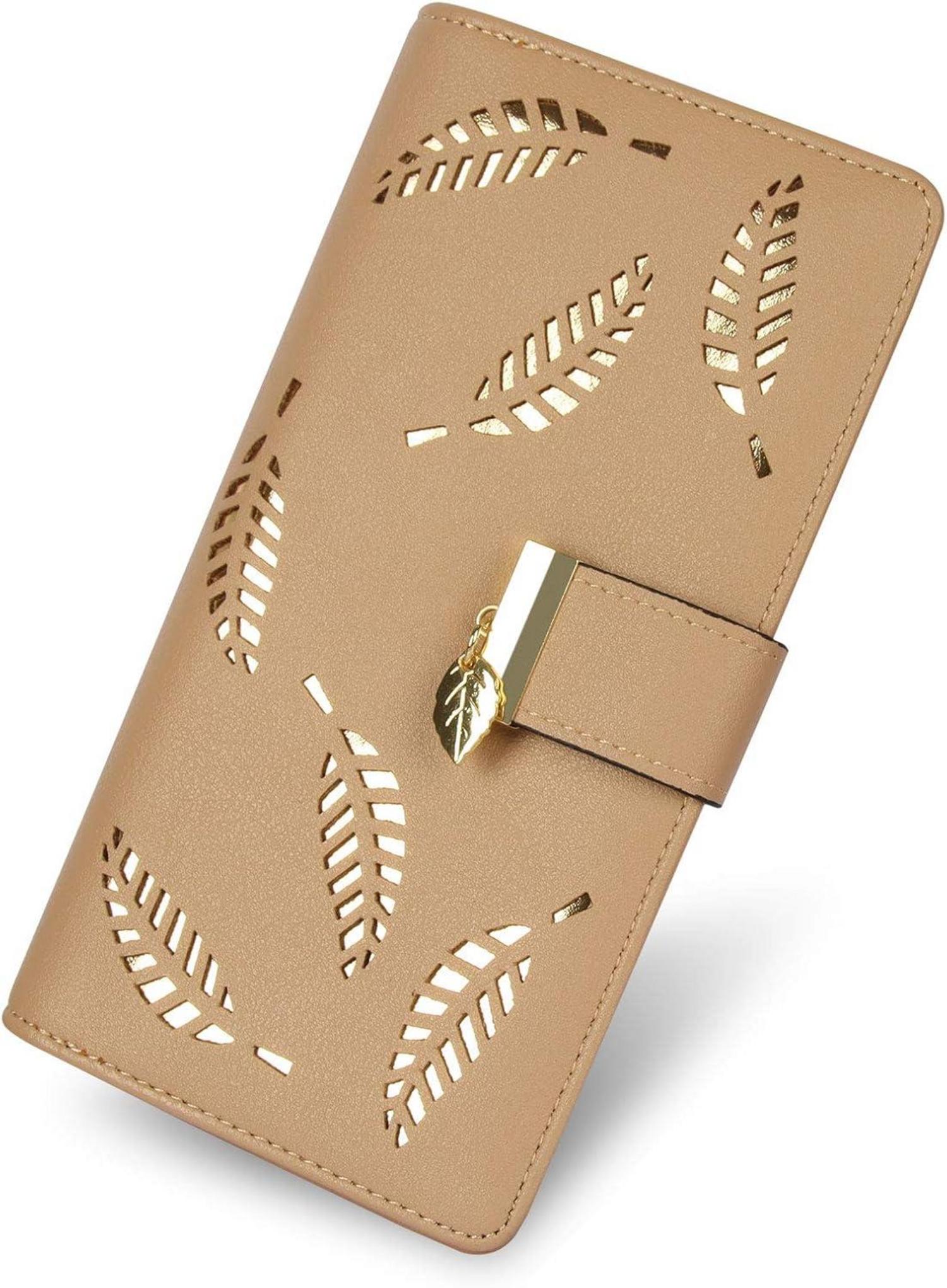 Damen Geldbörse mit Blattmuster, Bifold